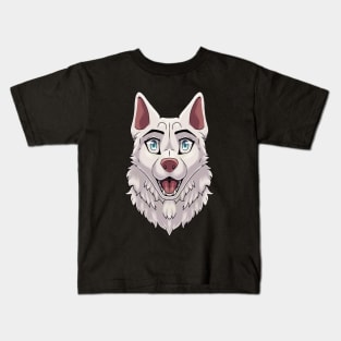 Shocked Surprised Expression White Husky Dog Kids T-Shirt